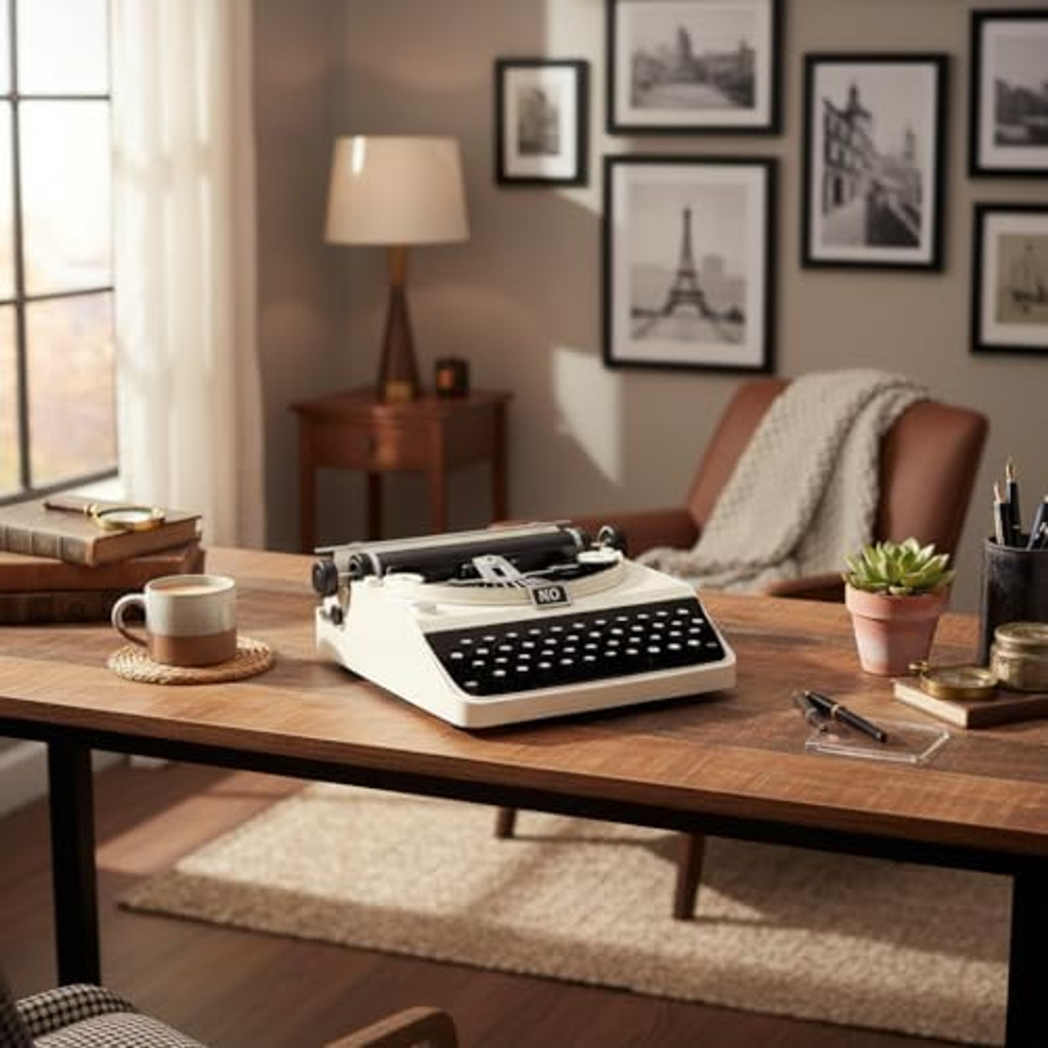 Iron Typewriter Model Vintage Desk Ornament