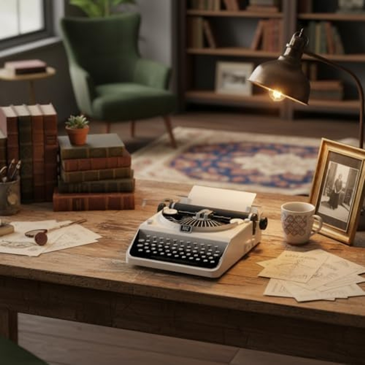 Iron Typewriter Model Vintage Desk Ornament