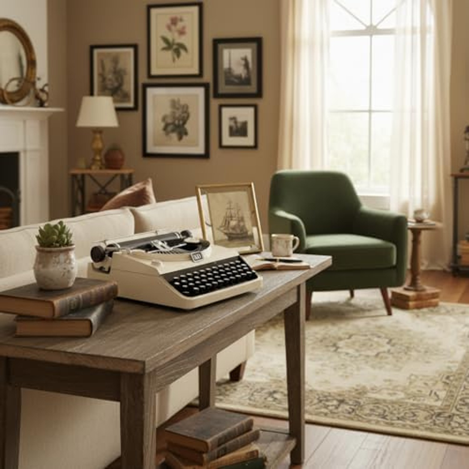 Iron Typewriter Model Vintage Desk Ornament