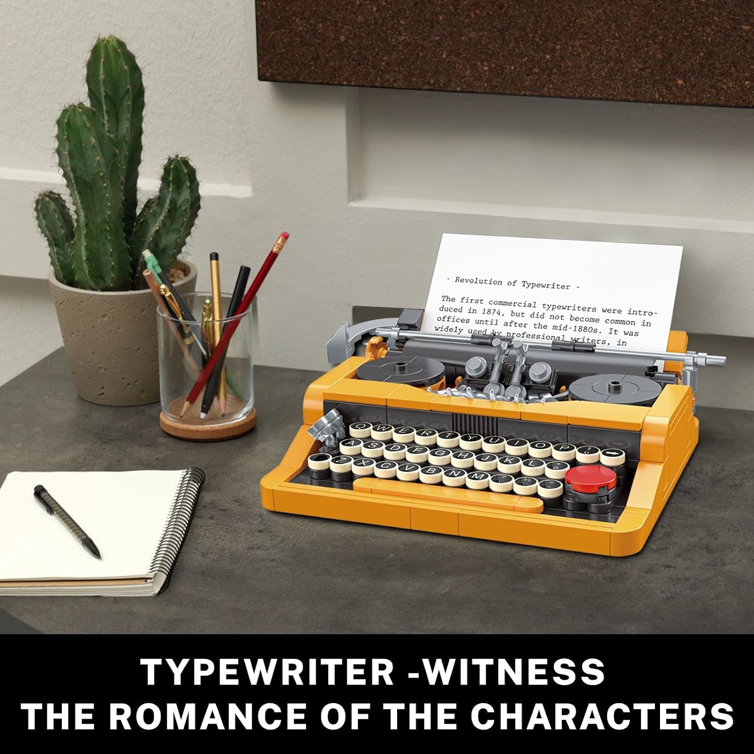 Retro Electronics Typewriter Building Brick Set