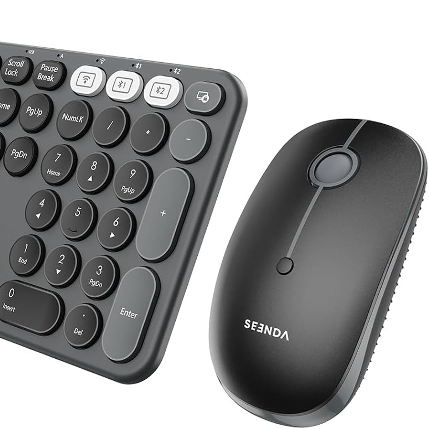 Retro Round Keycap Wireless Keyboard and Mouse Set