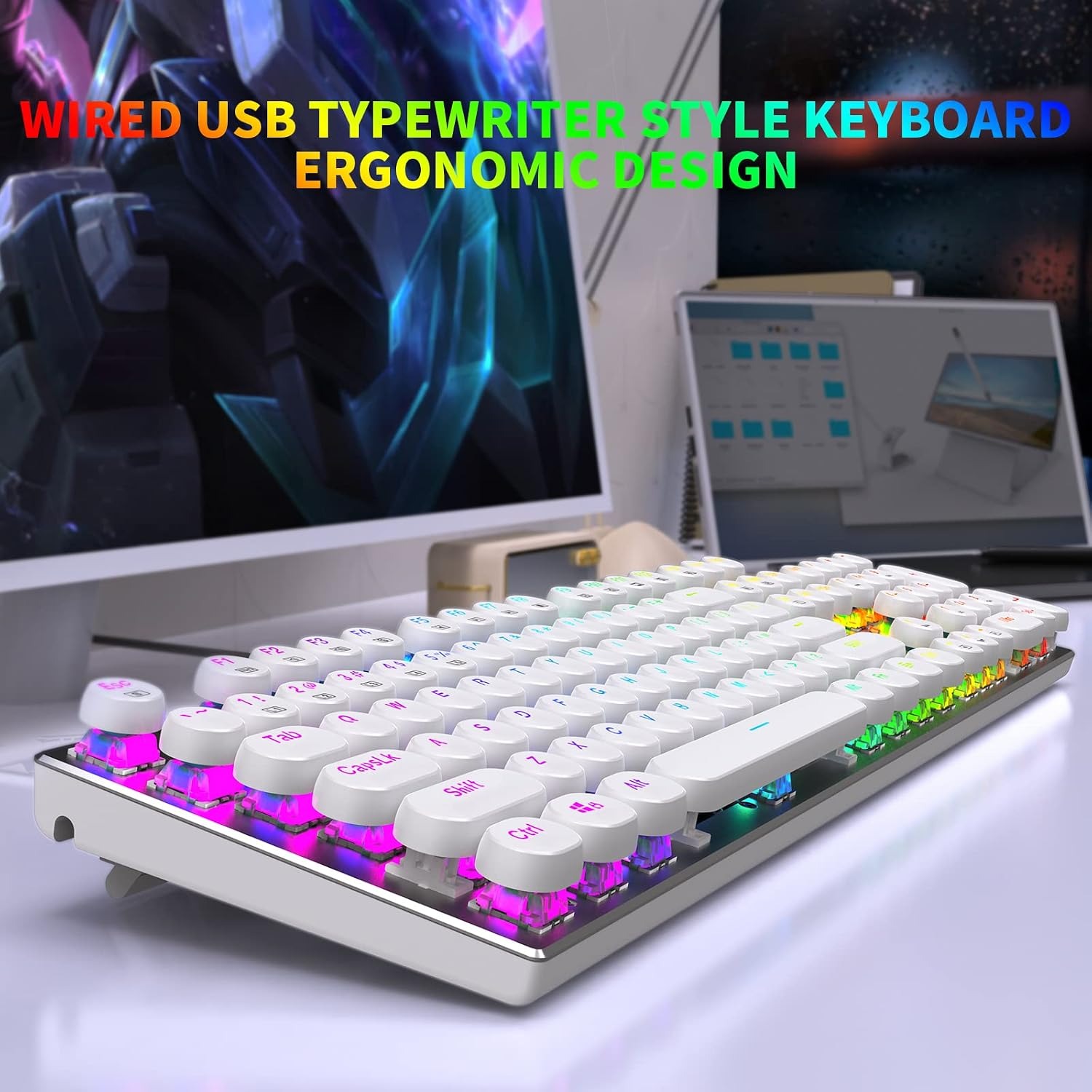 Retro Mechanical Keyboard with RGB Backlighting — image 2