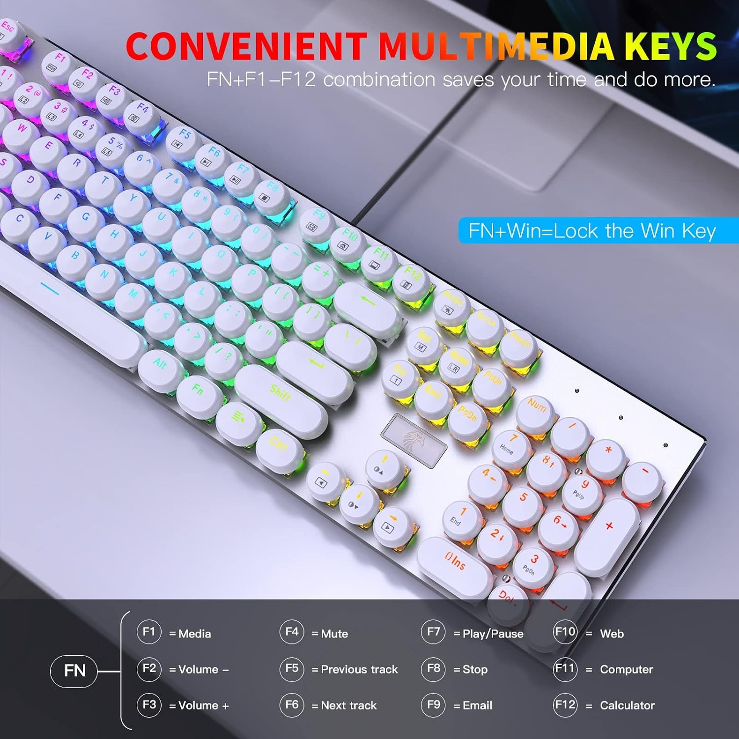 Retro Mechanical Keyboard with RGB Backlighting — image 4