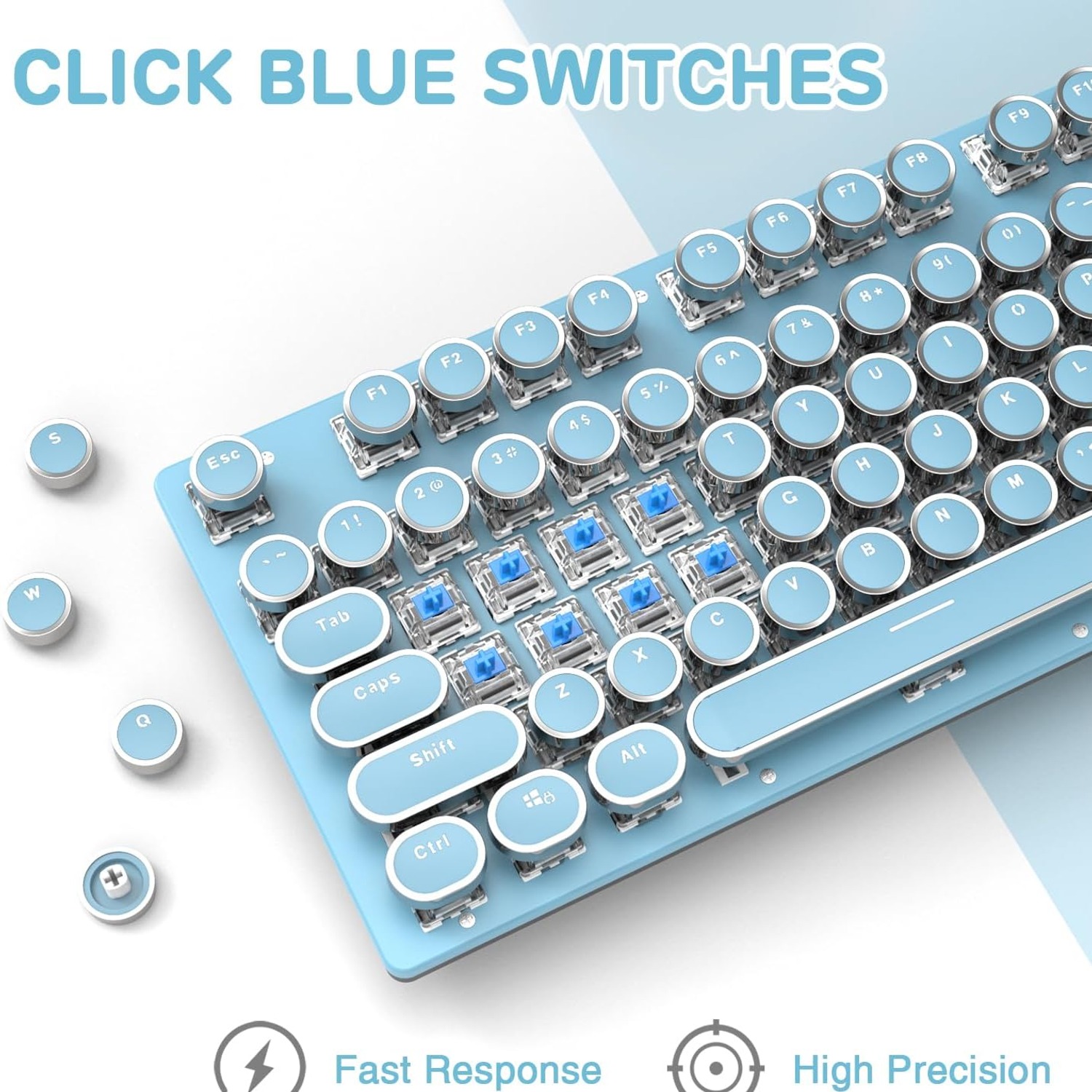 Typewriter Style Gaming Keyboard with White Backlight — image 4