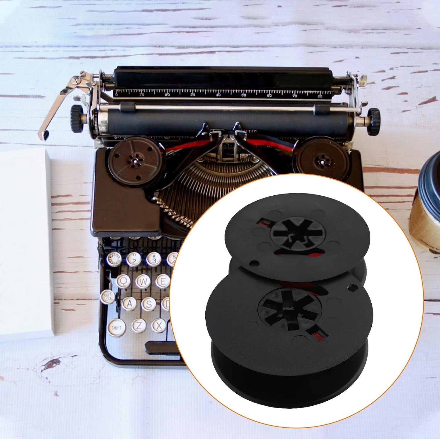 Typewriter Ribbon Twin Pack, Black and Red, Universal Spool — image 2